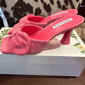 NEW Chelsea & Violet Pink Bow Mules